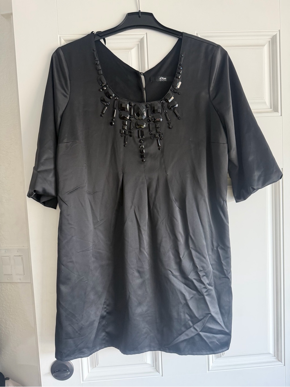 Elegant Black Embellished Tunic Top
